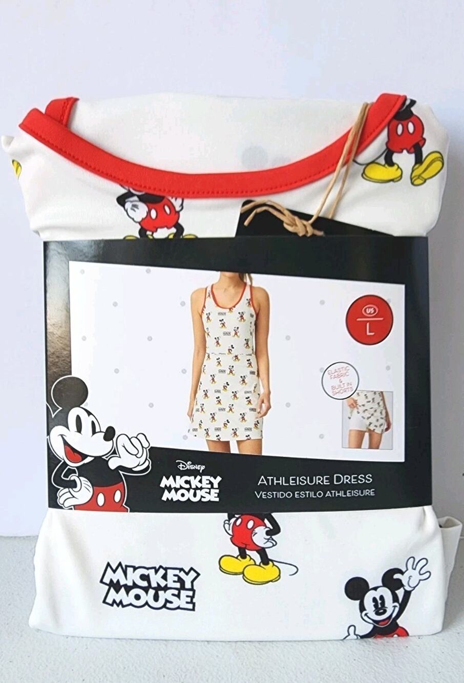 NEW Disney Mickey Mouse Athleisure Dress w Built In Shorts Adult Large Aldi